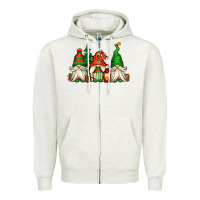Oatmeal Heather christmas gnomes Zipper Hoodie - Jasminsmagicworld