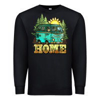 Black camping caravan home Premium Sweatshirt - NancyCooperArtShop