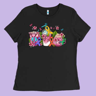 Western Cancer  Coffee Cups With Ribbons Ladies Tee Designed By Adodesignshop