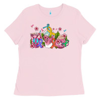 Bubblegum Pink western cancer  coffee cups with ribbons Ladies Tee - AdoDesignShop
