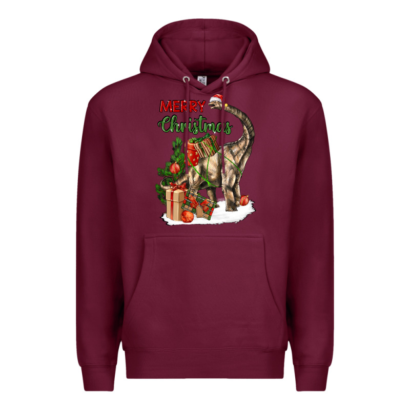 Merry Christmas Brachiosaurus Premium Hoodie by LillyAllenDesigns | Teevron