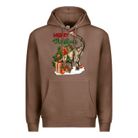 Chestnut merry christmas brachiosaurus Premium Hoodie - LillyAllenDesigns