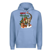 Colony Blue merry christmas brachiosaurus Premium Hoodie - LillyAllenDesigns