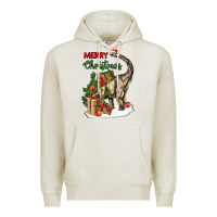 Oatmeal Heather merry christmas brachiosaurus Premium Hoodie - LillyAllenDesigns