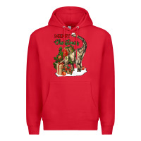 Red merry christmas brachiosaurus Premium Hoodie - LillyAllenDesigns