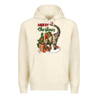 Sandshell merry christmas brachiosaurus Premium Hoodie - LillyAllenDesigns
