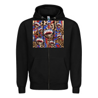 Black american flag lips leopard Zipper Hoodie - NancyCooperArtShop