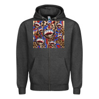 Charcoal Heather american flag lips leopard Zipper Hoodie - NancyCooperArtShop