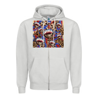 Dove Grey american flag lips leopard Zipper Hoodie - NancyCooperArtShop