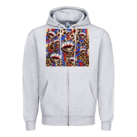 Heather Grey american flag lips leopard Zipper Hoodie - NancyCooperArtShop