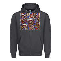 Smoke american flag lips leopard Zipper Hoodie - NancyCooperArtShop