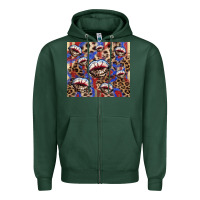 Sports Green american flag lips leopard Zipper Hoodie - NancyCooperArtShop