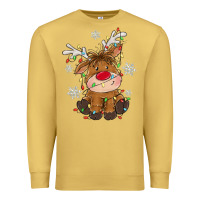 Antique Gold Christmas reindeer Premium Sweatshirt - MaliasSmallBusiness