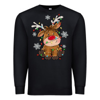 Black Christmas reindeer Premium Sweatshirt - MaliasSmallBusiness