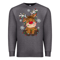 Charcoal Heather Christmas reindeer Premium Sweatshirt - MaliasSmallBusiness