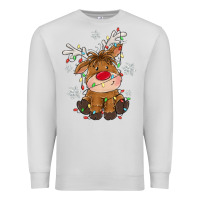Dove Grey Christmas reindeer Premium Sweatshirt - MaliasSmallBusiness