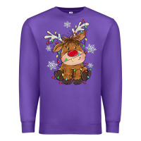 Purple Christmas reindeer Premium Sweatshirt - MaliasSmallBusiness