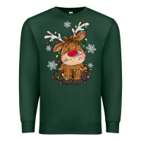 Sports Green Christmas reindeer Premium Sweatshirt - MaliasSmallBusiness