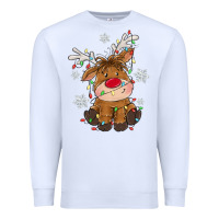 White Christmas reindeer Premium Sweatshirt - MaliasSmallBusiness