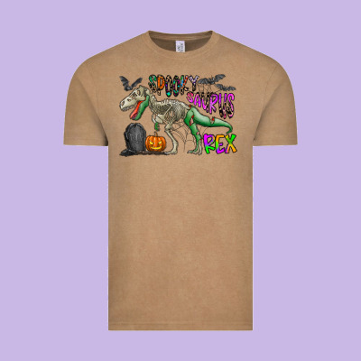 Spooky Saurus Rex Vintage Tee Designed By Cowhidedigitalart