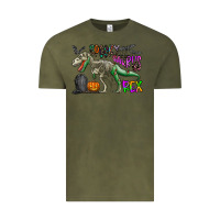 Vintage Olive spooky saurus rex Vintage Tee - CowhideDigitalArt