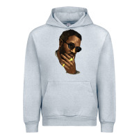 Heather Grey black man Urban Hoodie - NancyCooperArtShop