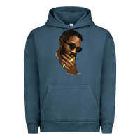 Pigment Midnight Navy black man Urban Hoodie - NancyCooperArtShop