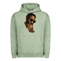 Pigment Oil Green black man Urban Hoodie - NancyCooperArtShop