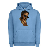 Pigment Pebble Blue black man Urban Hoodie - NancyCooperArtShop