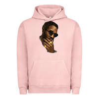 Pigment Salmon black man Urban Hoodie - NancyCooperArtShop