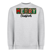 Heather Grey Merry Christmas Heavyweight Sweatshirt - CowhideDigitalArt