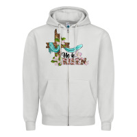 Dove Grey he is risen cross Zipper Hoodie - BarkalooDesign