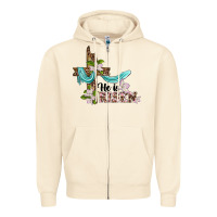 Sandshell he is risen cross Zipper Hoodie - BarkalooDesign