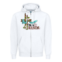 White he is risen cross Zipper Hoodie - BarkalooDesign