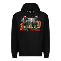 Black merry christmas baby sheeps Premium Hoodie - LillyAllenDesigns