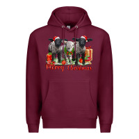 Burgundy merry christmas baby sheeps Premium Hoodie - LillyAllenDesigns