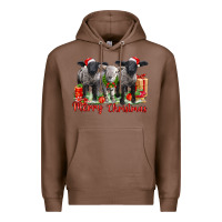 Chestnut merry christmas baby sheeps Premium Hoodie - LillyAllenDesigns