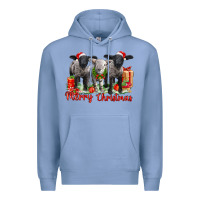 Colony Blue merry christmas baby sheeps Premium Hoodie - LillyAllenDesigns