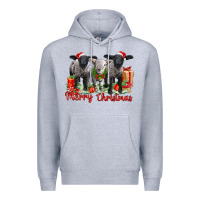 Heather Grey merry christmas baby sheeps Premium Hoodie - LillyAllenDesigns