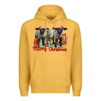 Mustard merry christmas baby sheeps Premium Hoodie - LillyAllenDesigns