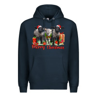 Navy merry christmas baby sheeps Premium Hoodie - LillyAllenDesigns