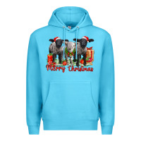 Ocean Blue merry christmas baby sheeps Premium Hoodie - LillyAllenDesigns