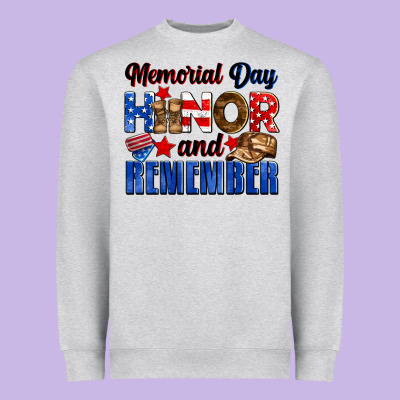 Memorial Day Honor And Remember Heavyweight Sweatshirt Designed By Neo Western