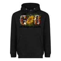Black with god all things are possible Heavyweight Hoodie - NancyCooperArtShop