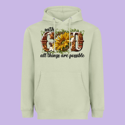 With God All Things Are Possible Heavyweight Hoodie Designed By Nancycooperartshop