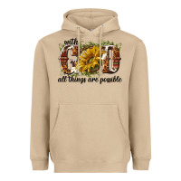 Mushroom with god all things are possible Heavyweight Hoodie - NancyCooperArtShop