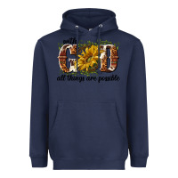 Navy with god all things are possible Heavyweight Hoodie - NancyCooperArtShop