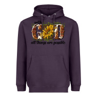 Plum with god all things are possible Heavyweight Hoodie - NancyCooperArtShop
