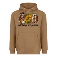 Toasted Coconut with god all things are possible Heavyweight Hoodie - NancyCooperArtShop