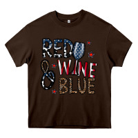 Chocolate Brown red wine blue Heavy Core Tee - CowhideDigitalArt